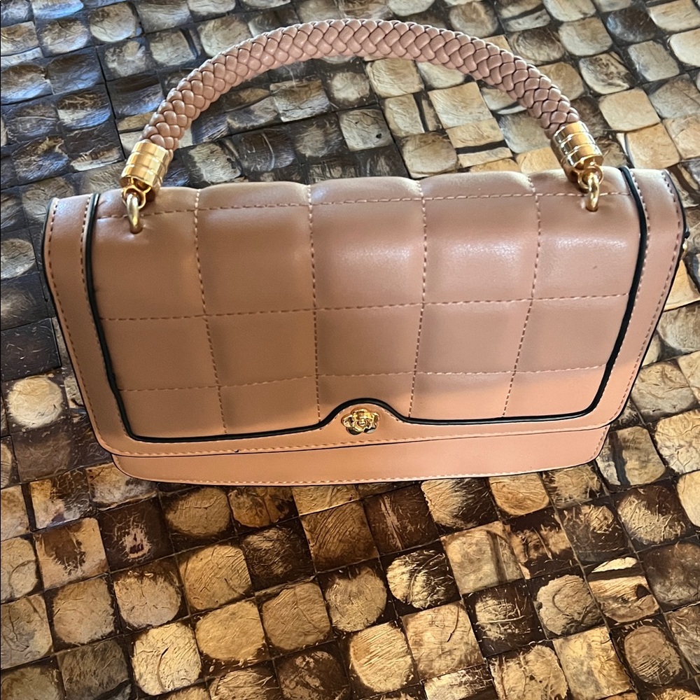 Kayla Ava Quilted Braided-Handle Shoulder Bag in Dusty Pink Ky Derby